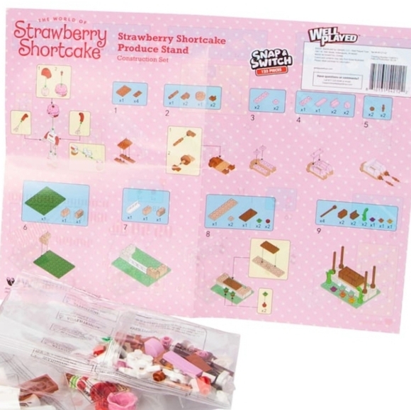 The World of Strawberry Shortcake 123 Piece Construction Set: Produce Stand/BNIB - Picture 9 of 12